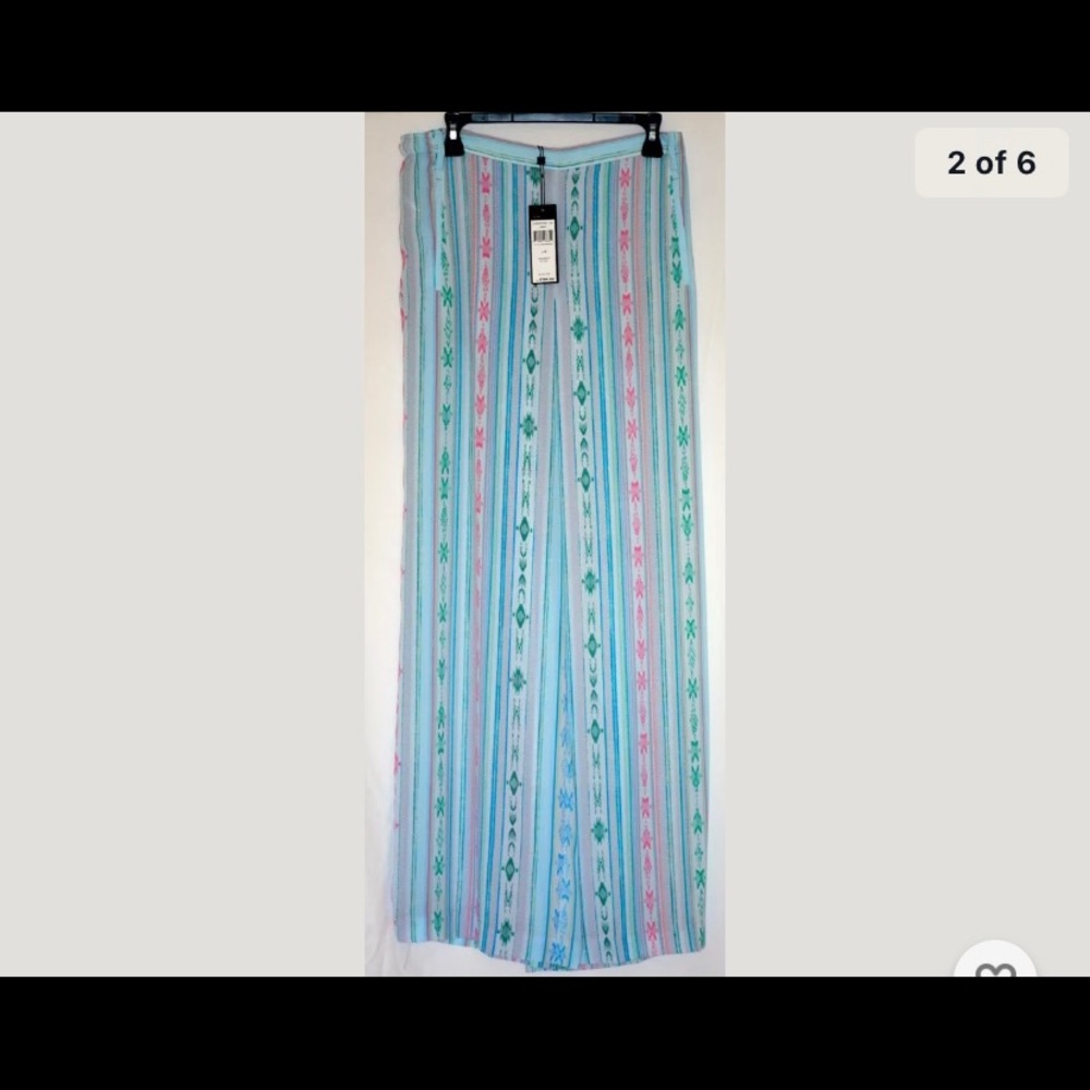 NWT BCBGmaxazria JOAN AZTEC STRIPE WIDE-LEG LARGE